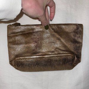 Soft Snake Print Zip Clutch